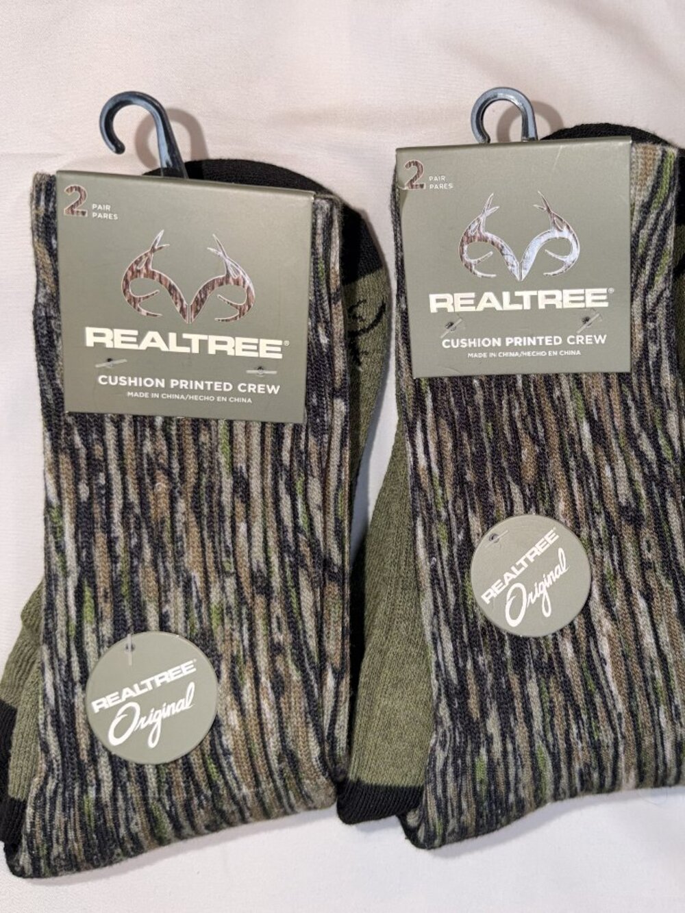 Realtree Advantage Classic Cushion Printed Crew Socks Hunt 2-Pack Shoe Size 6-12